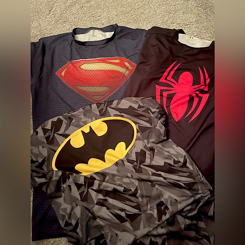Comes W/ Three Under Armour SuperHero Compression Shirts